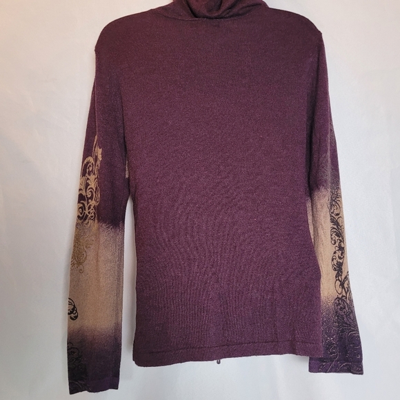 Y2K Vintage One World Rhinestone Full Zip Hoodie Gothic Grunge Size Medium - Picture 7 of 13